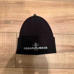 Chrome Hearts Black Beanie with Cross Embroidery